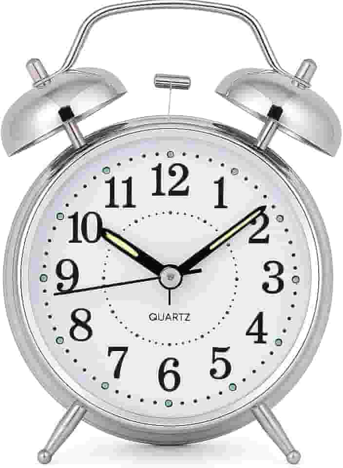 Relógio De Mesa Vintage Antigo Clássico Com Luz Led Noturna Em Metal Analógico Para Decoração Quarto - Despertador Elegante e Funcional