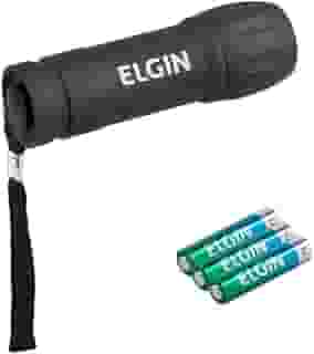 Lanterna de Bolso 9 leds Elgin 3 Pilhas Alcalinas AAA Comum Inclusas Preta
