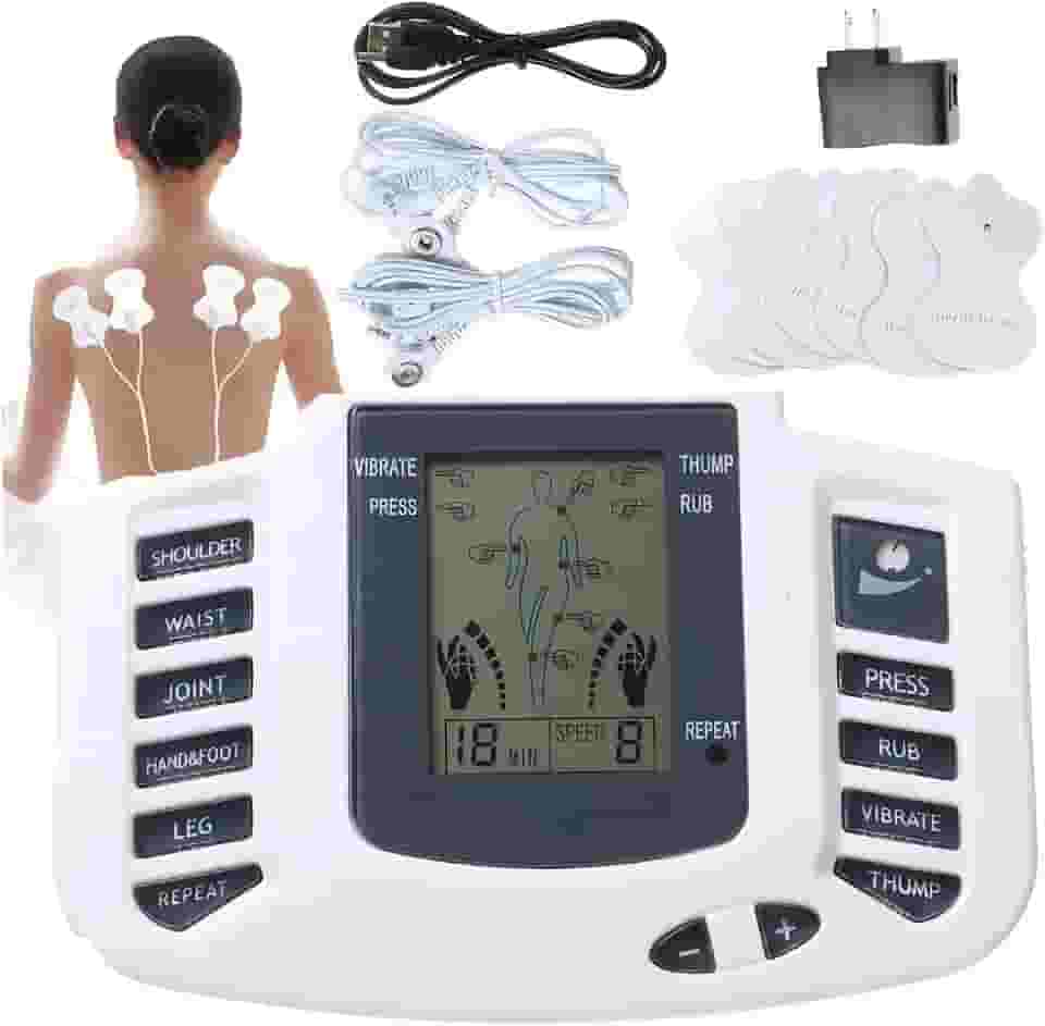 Aparelho Massageador Eletroestimulador Digital Portátil – Fisioterapia Com Eletrodos, Alívio De Dores, 8 Modos + 10 Intensidades