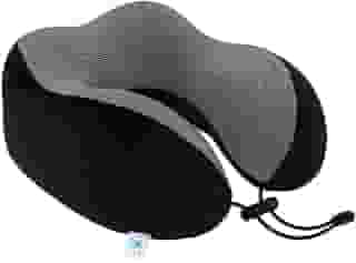 Travesseiro de Pescoço Formato U para Viagem Avião Carro Ônibus Almofada Ortopédica Ergonômica com Espuma Viscoelástica para Cervical, Cabeça e Pescoco Adulto - NRSHOP (Preto)