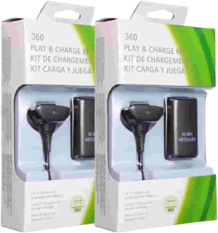 Kit 2 Bateria Para Controle Xbox 360 Charge Bateria Com Cabo E Carregador PROLLENCE