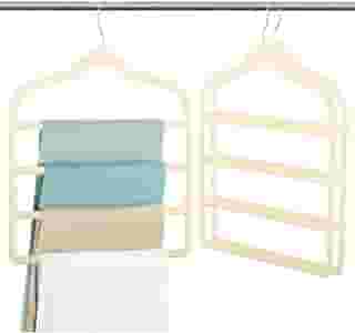 HOLTTER Kit 10 Cabides De Veludo Para Calças, Saia, Toalhas, Lenços - Calceiro Aveludado Multifuncional Resistente (Bege)