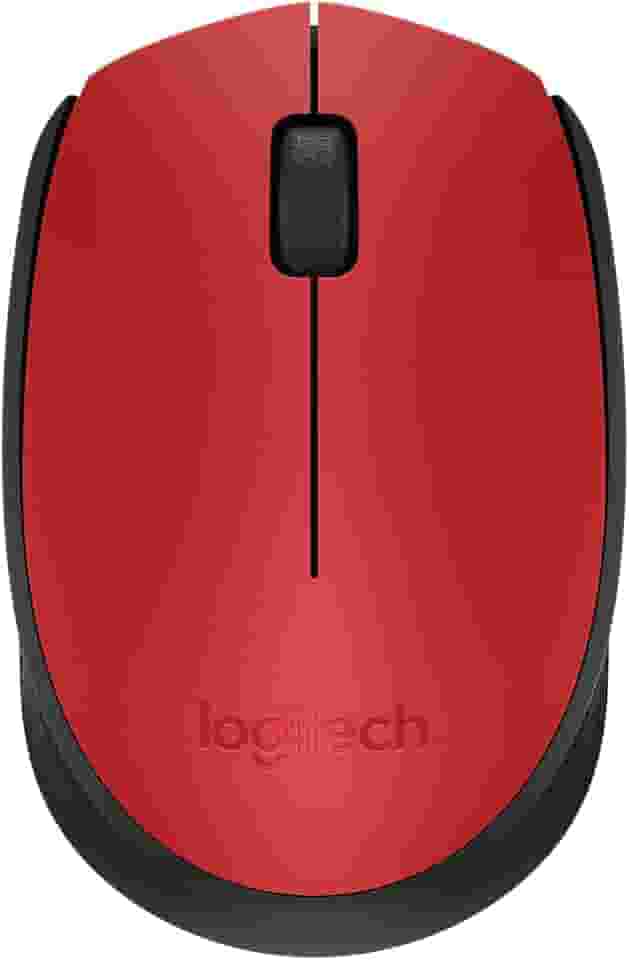 Mouse sem fio Logitech M170 com Design Ambidestro Compacto, Conexão USB e Pilha Inclusa - Vermelho, Pequeno