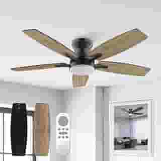 Ventilador de Teto Economizador de Energia 106,7 cm, Ventilador de Teto com Luz LED e Controle Remoto, Motor DC Reversível, 6 Velocidades, Bivolt 110-220V