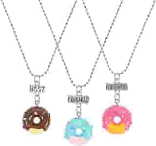 Pulseiras de amizade, 3 peças, colares de melhor amiga, donuts, pingente de sorvete, amizade, BFF, colares para 3 , aniversário, amigos, irmãs, joias, presentes (melhor amiga para sempre) brinquedos para