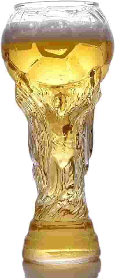 Copo de cerveja em forma de futebol da Copa do Mundo, copo de cerveja de 450 ml, copos de cerveja de bola de futebol presentes para pai, namorado e todos os fãs de futebol amantes de futebol, 600 ml