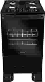 Fogão Mueller 4 bocas Preto com Mesa de Vidro e grades de ferro fundido Bivolt MFV4BF
