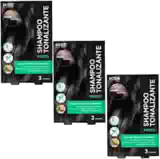 Kit 3 Shampoo Tonalizante Kiss New York Preto