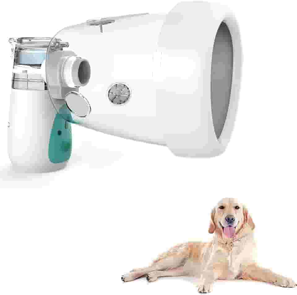 Nebulizador de animais de estimação para cães, nebulizador e máscara inaladora para cães, baixo ruído, adequado para cães, verde (G)
