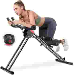 Aparelhos Academia Aparelho Abdominal Dobrável, 5 Ajustes de Altura, com Visor LCD, Aparelho Abdominal Máquina Vertical, Escada Dobrável Vertical para Exercícios Aeróbicos, Capacidade de 150 kg