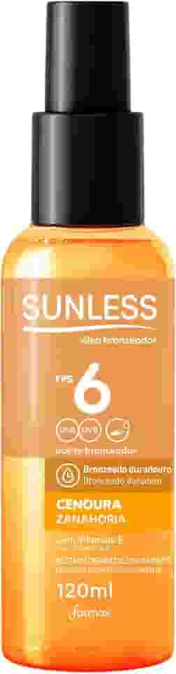 Bronzeador Sunless Cenoura FPS 6 óleo com 120ml