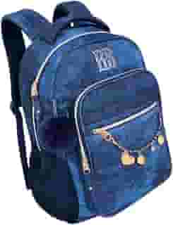 Mochila De Costas Escolar Juvenil Rebecca Bonbon Jeans Azul Clio Style