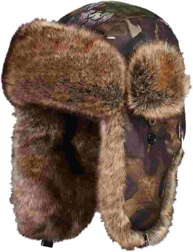 Oncefirst Chapéu caçador unissex russo quente pele sintética esqui inverno caça