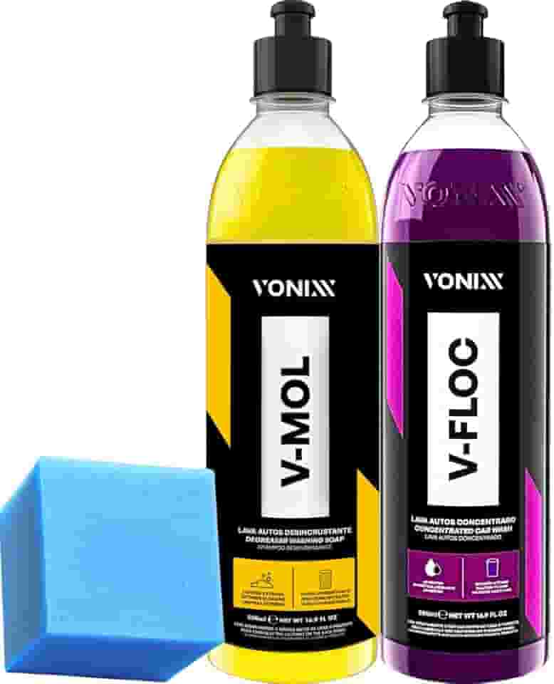 Kit Shampoo Automotivo Sujeira Pesada V-floc 500 ml V-mol 500 ml Vonixx