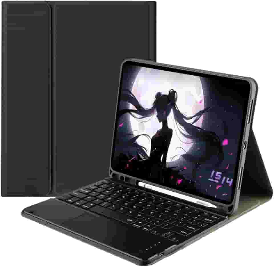 Capa Para Tablet Com Teclado Bluetooth Para Samsung Tab S6 Lite 10.4 Polegadas (Preto, Teclado de toque)