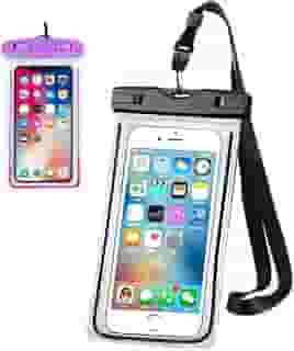 Kit 2 Capas À Prova D'Água Para Celular Até 6,5' Universal Transparente Bolsa Impermeável Com Alça Praia Piscina Andarix