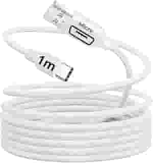 Cabo Micro USB 1 Metro Carregamento Rápido 18W Sincronização de Dados Reforçado Nylon Compatível com Android Celulares Smartphones Tablets Power Bank Branco Resistente Durável Universal 10CLICK
