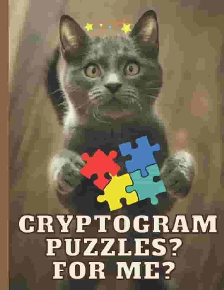 Cryptogram For Beginners: Cryptograms Travel, Cryptogram Puzzle Books Large Print Easy, Funny & Inspirational (Fun Cat Cover)