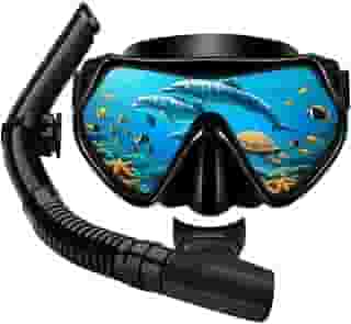 Snorkel Mascara de Mergulho Kit Profissional Vidro Temperado HD