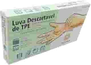 Luva Descartável de TPE Sem Pó Descarpack M | 100 Unidades | Transparente, Confortável e Resistente para Uso Geral