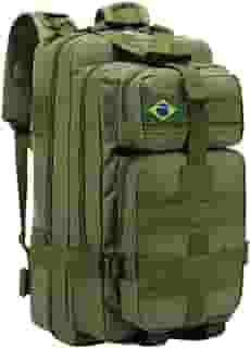 Mochila Tática Militar Impermeável Reforçada 30 litros com Patch Emborrachado - Verde