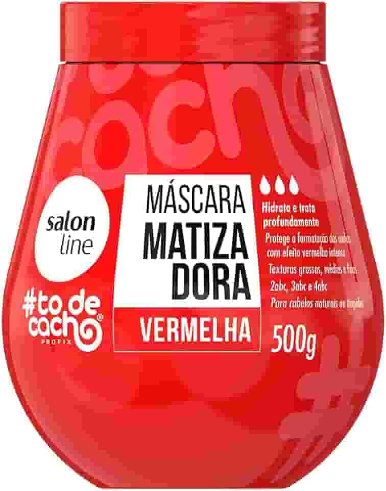 Salon Line, Máscara Matizadora, ToDeCacho, Vermelha, Vegana - Cabelos Ondulados, Cacheados e Crespos, 500 g