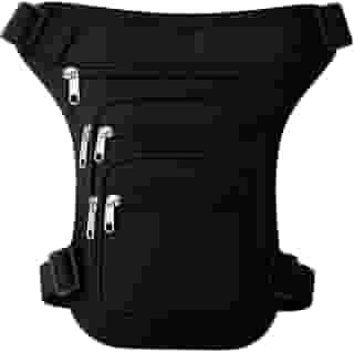 Pochete de Perna Cartucheira Tática Preta – Masculina e Feminina – Bolsa Multi Bolsos para Motociclista, Camping, Trilha, Pesca, Shows e Eventos – Prática e Segura