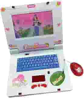 Laptop Infantil Educativo Musical, Rosa, com Mouse Joaninha, 19x17x15,5cm, Jogos de Alfabetização e Números, para Crianças +3 Anos