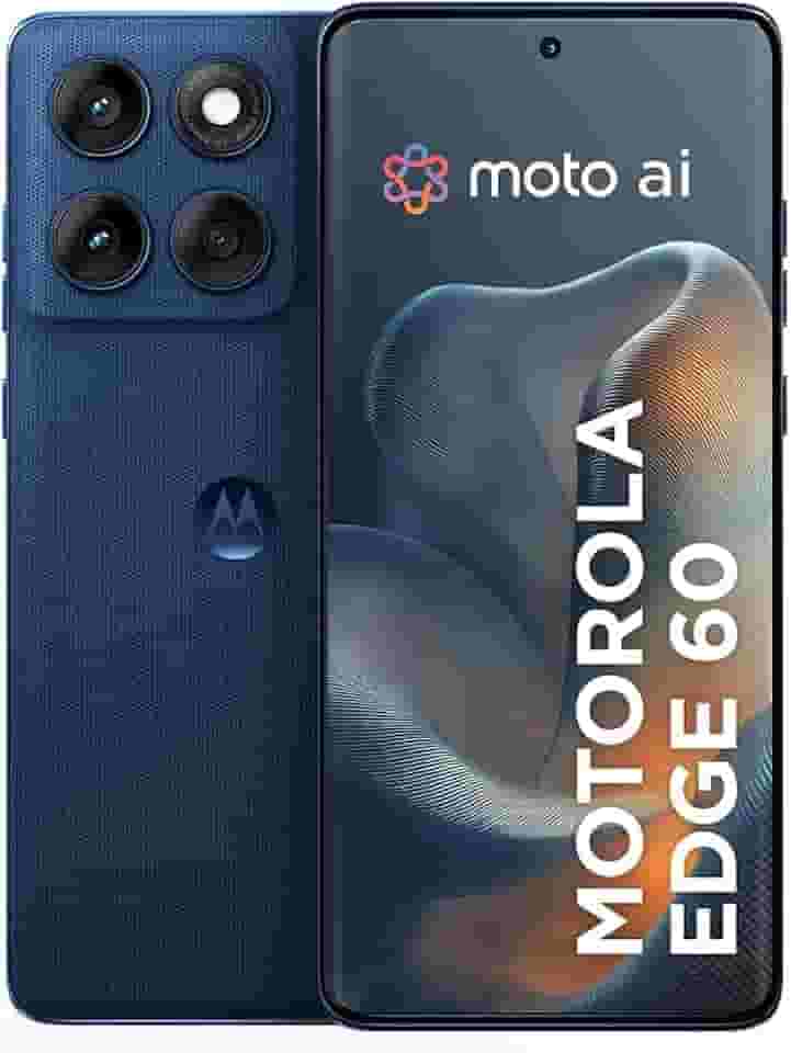 Smartphone Motorola Edge 60 5G - 512GB 24GB (12GB RAM+12GB Ram Boost) Tela Quad-Curve moto AI 50MP Sony Camera ultrarresistencia militar IP68 + IP69 - Azul Marinho