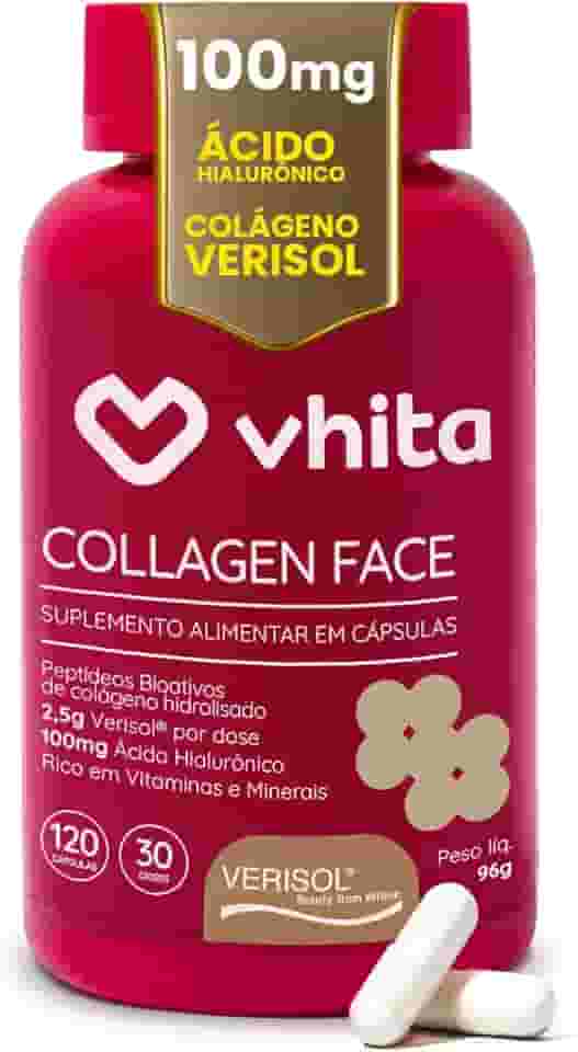 Vhita Colágeno Hidrolisado Verisol Com Ácido Hialuronico 120 Cápsulas