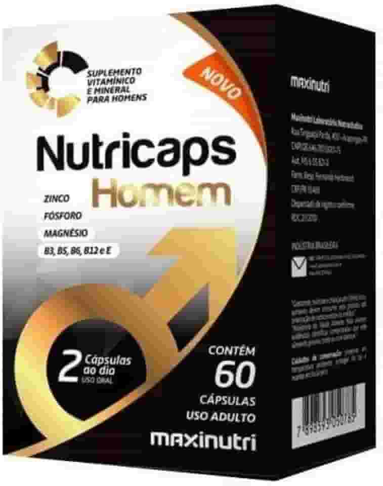 Nutricaps Homem (Fósforo/Mag./Zinco/Vits) - 60 Cáps., Maxinutri