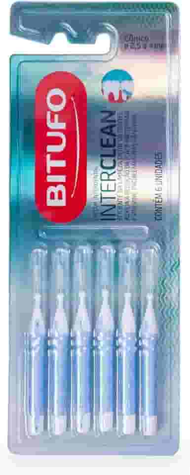 Escova Interdental Bitufo Interclean Cônico 2, 5 a 4 milímetros 6 unidades, Bitufo