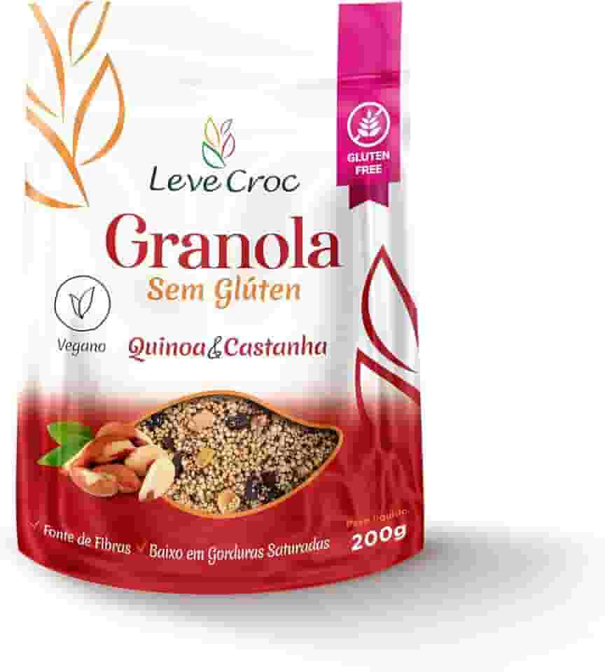 Granola sem glúten Leve Croc Quinoa e Castanha 200g