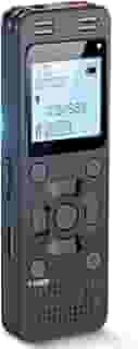 Gravador de voz digital de 128 GB para reuniões de palestras - EVIDA 9296 horas, dispositivo de gravação ativado por voz, gravador de áudio com reprodução, senha