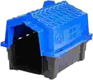 Casinha De Cachorro Plástica Pequeno e Medio Porte Casa Para Pet, Desmontável Resistente Com Proteção UV, saídas de ar, Tamanhos N1. N2. N3. (Azul, N.2)