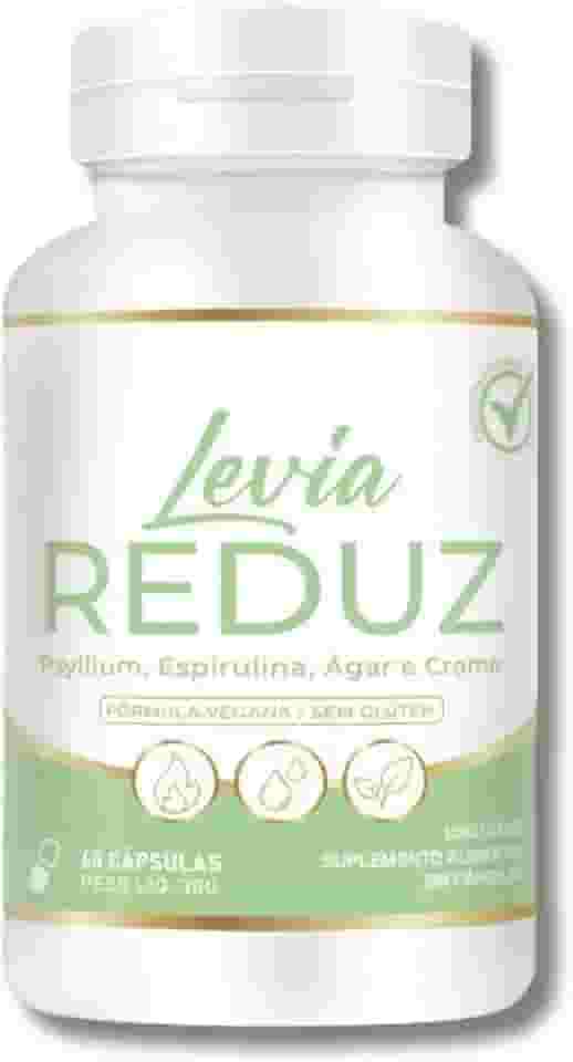 Levia Reduz 1 Potes (60 Cápsulas) – Suplemento Alimentar com Psyllium, Espirulina, Ágar-Ágar e Cromo