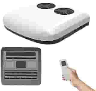 Unidade A/C de caminhão CC de 12 V, unidade CA de telhado para trailer, ar condicionado de teto de 10.000 BTU, resfriamento rápido e fácil instalação para cabine de caminhão, reboque, quinta roda