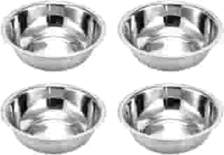 Vasilha Comedouro pote tigela inox para cães e gatos pet cachorro (4un de 21cm)