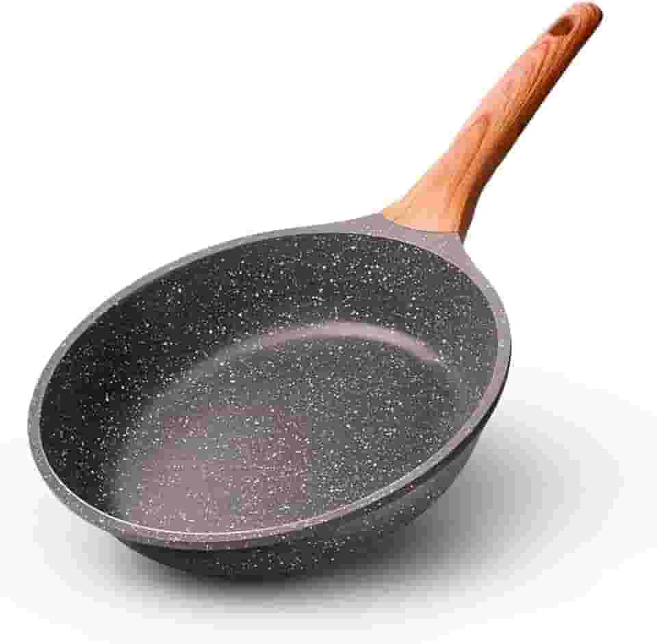 Frigideira Antiaderente de Cerâmica – Premium Ceramic Pan, Cabo de Madeira Ergonômico, Alta Durabilidade, Para Fogão a Gás, Elétrico e Indução - Linha Kydoublen