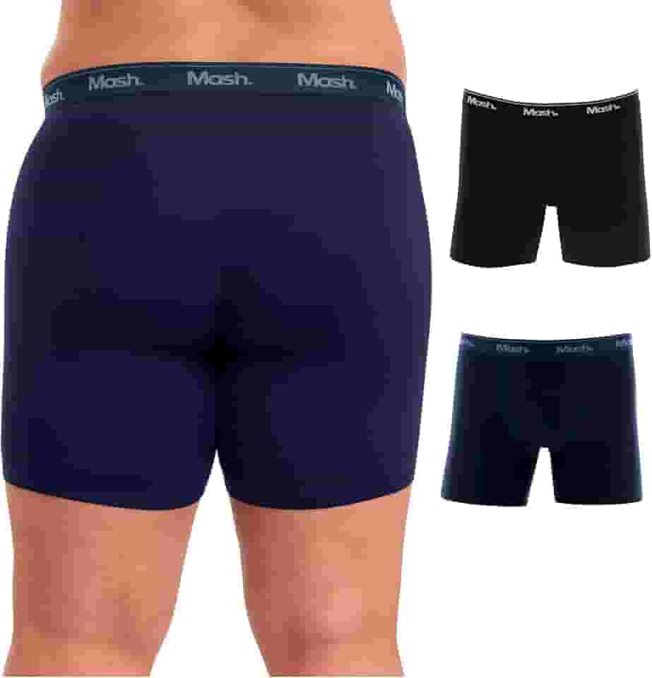 Kit 2 Cuecas Boxer Plus Size Mash Antiassadura Cotton Algodão Respirável Masculina