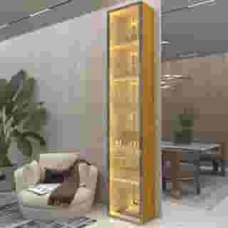Cristaleira Torre Luminare Reflecta LED 100% MDF Naturale - Gelius