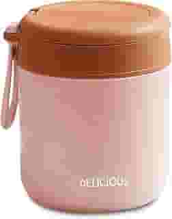 Marmita Termica Hermetico Adulto 430ml Aço Inox com Colher Recipiente de Almoço 1 Camada (Rosa)