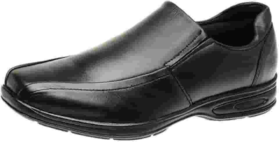 Sapato Social Masculino Couro Legítimo Anti Stress Conforto Ortopédico Preto com detalhes em cores variadas 37/44