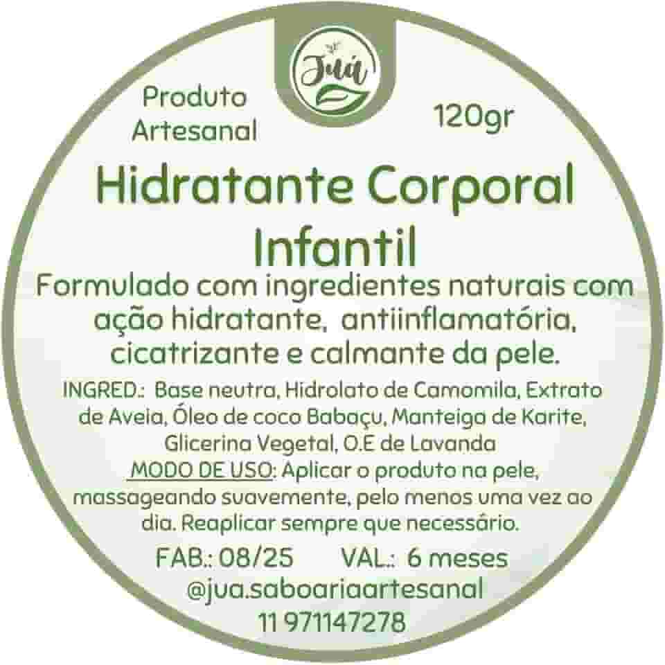 Alergias Dermatite Eczema e pele sensível? Hidratante Infantil Natural com Camomila, Lavanda e Aveia, Livre de Parabenos