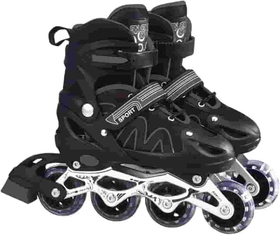 Patins Roller Ajustável Inline 4 Rodas Adulto Rodinha Led