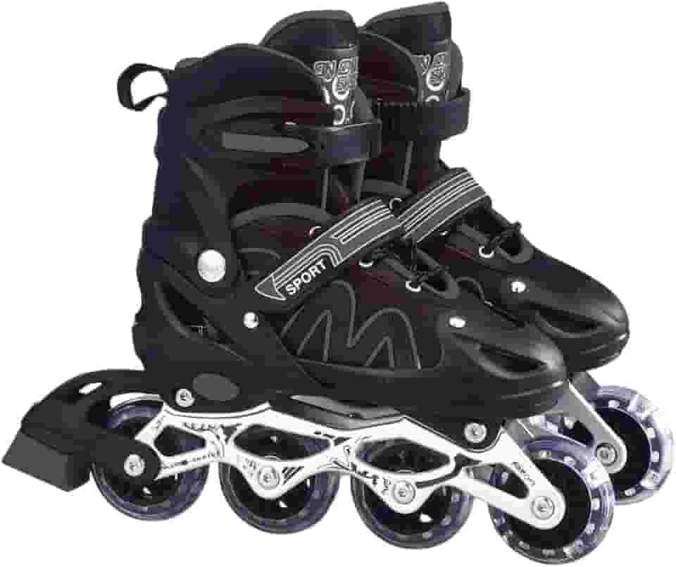 Patins Roller Ajustável Inline 4 Rodas Adulto Rodinha Led