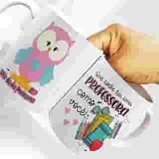 Caneca Que Sorte Ter Uma Professora Como Você Dia Dos Professores Personalizada Branca Cerâmica 325ml
