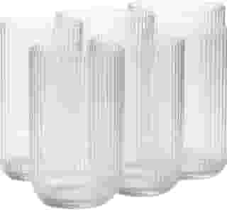 Jogo 6 Copos Vidro Canelado Versalhes Cameratta 423ml Elegantes para Água, Suco e Bebidas