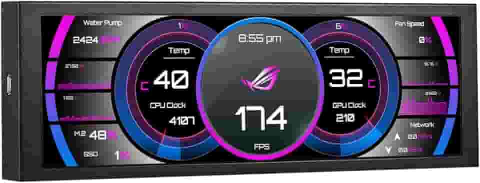 Mini monitor de 7,84 polegadas, conexão com um cabo (não é necessário HDMI) tela secundária HD IPS 1280 x 400 tela esticada LCD Display LCD Aida64 CPU GPU velocidade monitoramento de