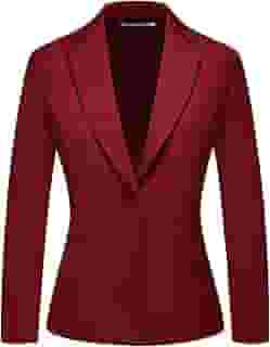 Blazer feminino formal de negócios, com um botão, manga comprida, para mulheres, com lapela notch, trabalho, escritório